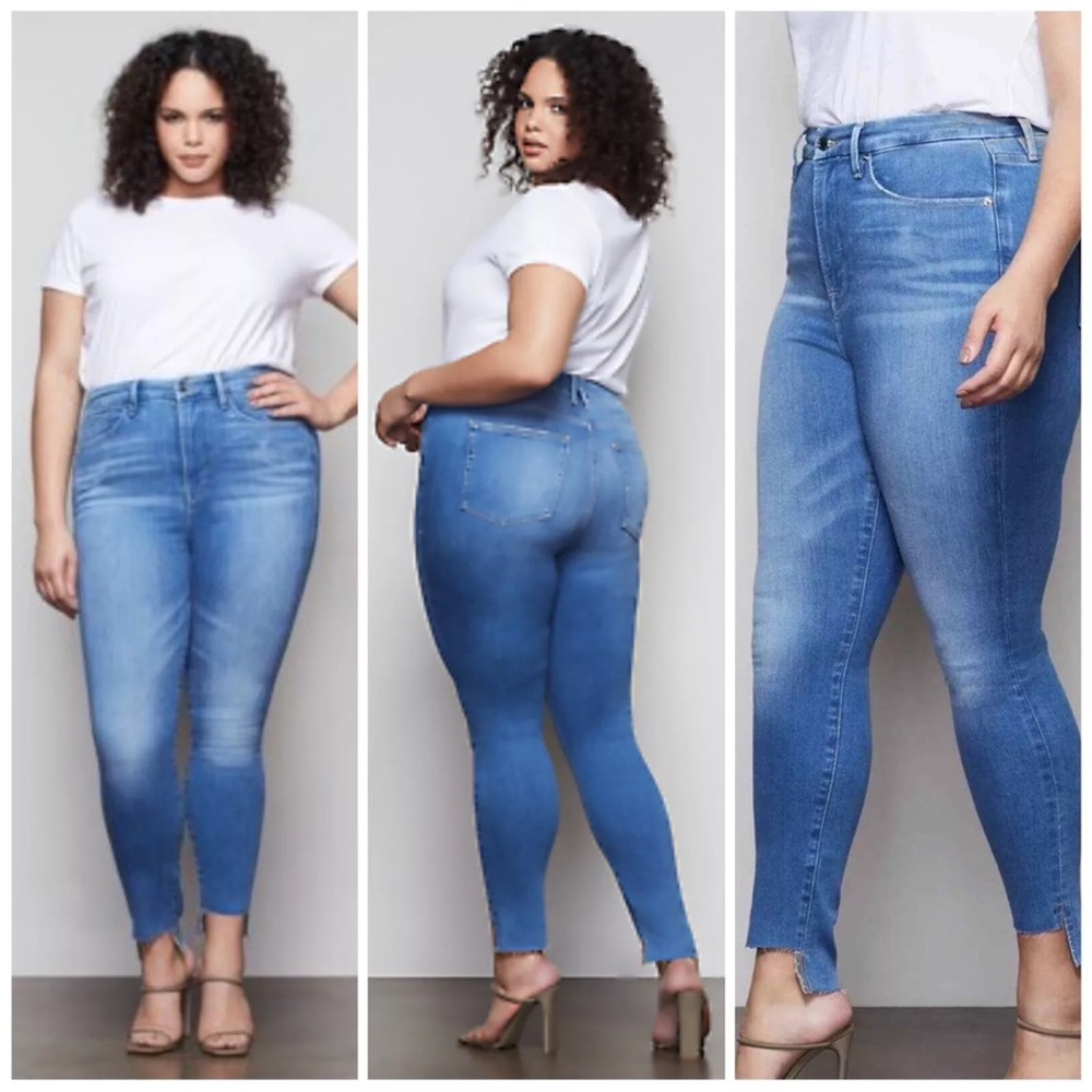 GOOD AMERICAN Good Waist Step Hem Skinny Jeans #GWSH367T 2/26
